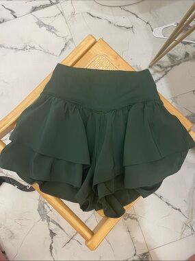 aerie Dark Green Layered Athletic Shorts